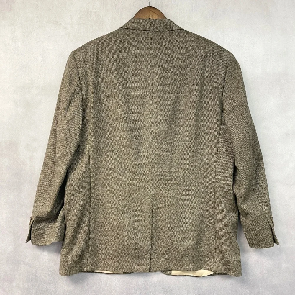 Lauren Ralph Lauren Mens Sport Coat 44R Brown Wool Tweed Blazer Dark Academia